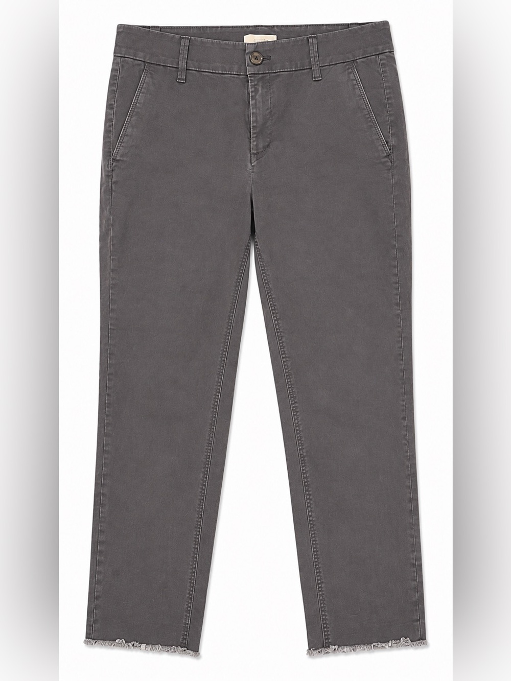 LOFT Girlfriend Chino Gray Raw Hem Pants Size 6